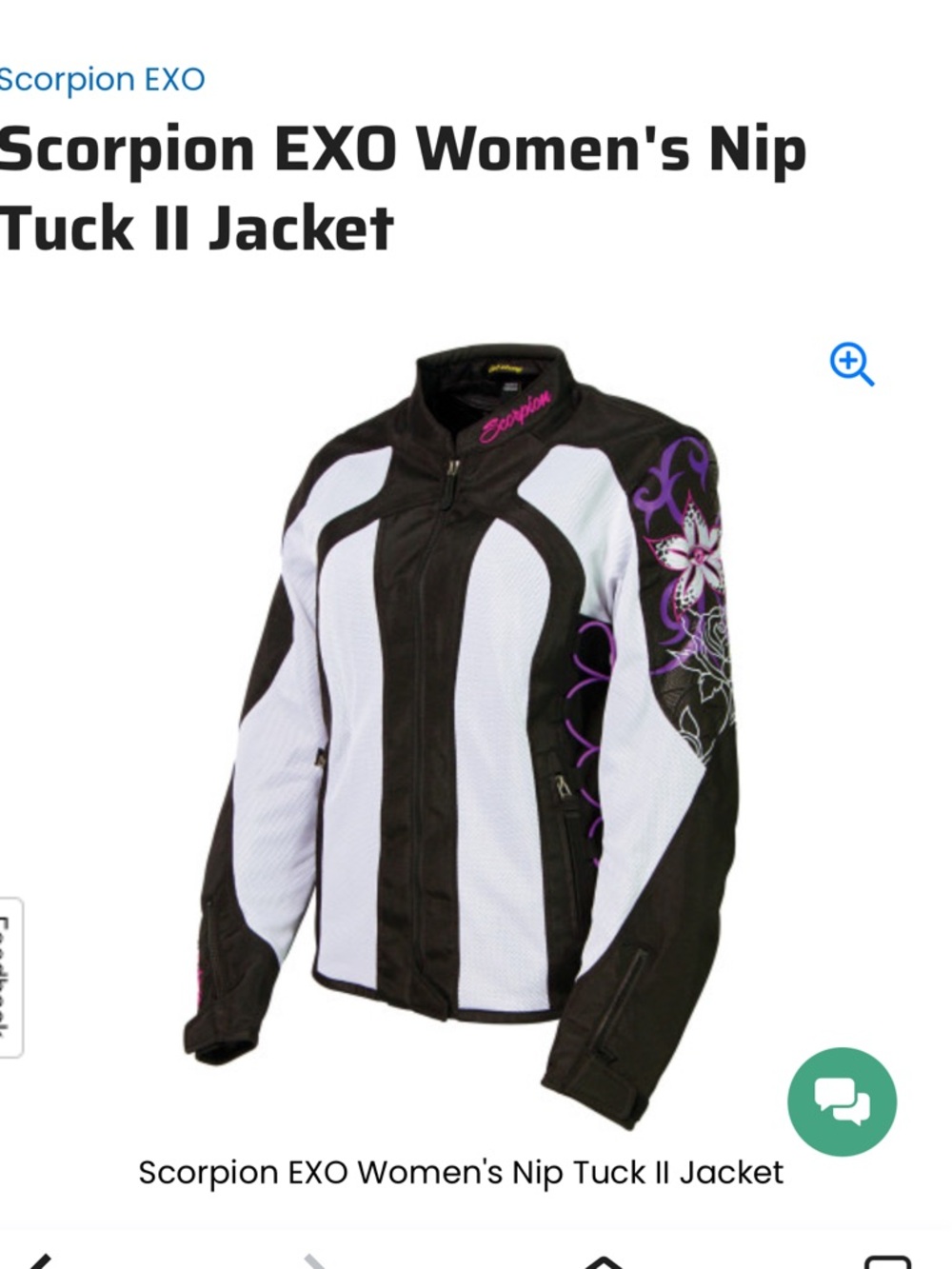 Scorpion EXO Nip Tuck II Women’s Street Motorcycle Jacket Medium